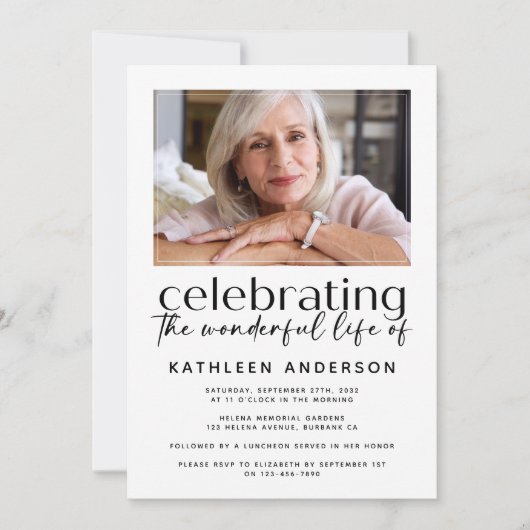 Moderne minimalistische feestdag levensfoto kaart (Voorkant)