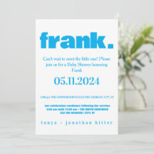 Moderne Minimalistische Felblauwe Jongens Baby Sho