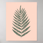 Moderne minimalistische Fern Drawing in Blush and Poster (Voorkant)