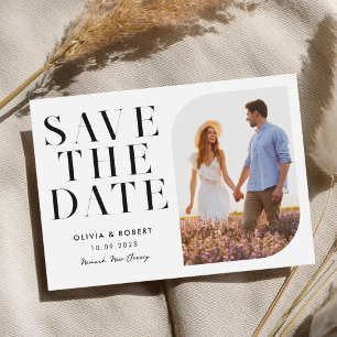Moderne minimalistische foto 2 bruiloft save the date