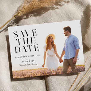 Moderne minimalistische foto 2 bruiloft save the date