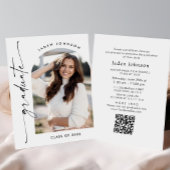 Moderne minimalistische foto afstudeerfeest QR cod Kaart