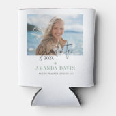 Moderne minimalistische foto afstudeerfeest uitnod blikjeskoeler (Voorkant)