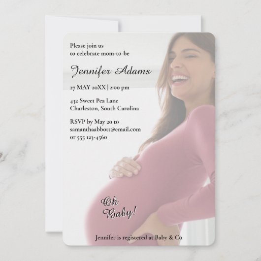 Moderne minimalistische foto Baby shower uitnodigi Kaart (Voorkant)