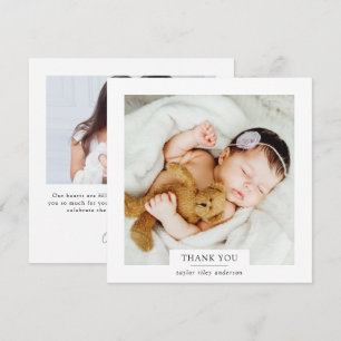 Moderne minimalistische foto Baptisme Christening Bedankkaart