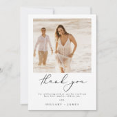 Moderne minimalistische foto bruiloft dank u kaart (Voorkant)