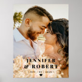 Moderne minimalistische foto bruiloft poster (Voorkant)
