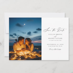 Moderne minimalistische foto bruiloft QR-code Save The Date