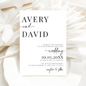 Moderne minimalistische foto bruiloft uitnodiging