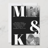 Moderne minimalistische foto bruiloft vet monogram save the date (Voorkant)