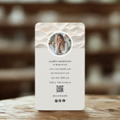 Moderne minimalistische foto- en QR-code Visitekaartje