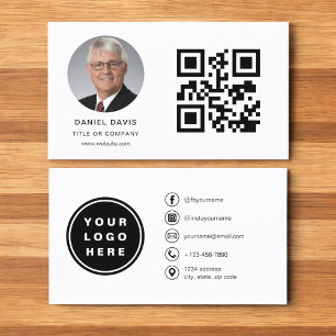 Moderne minimalistische foto met QR Code Social Me Visitekaartje