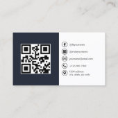 Moderne minimalistische foto met QR Code Social Me Visitekaartje (Achterkant)