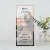Moderne & minimalistische foto overlay bruiloft menu (Staand voorkant)
