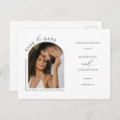 Moderne minimalistische foto-QR-code van Arch Save Briefkaart (Voorkant / Achterkant)