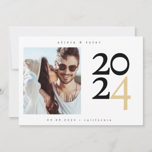 Moderne Minimalistische Foto Save the Date  (Voorkant)