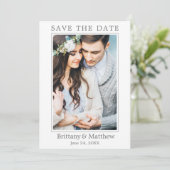 Moderne minimalistische foto save the date (Staand voorkant)