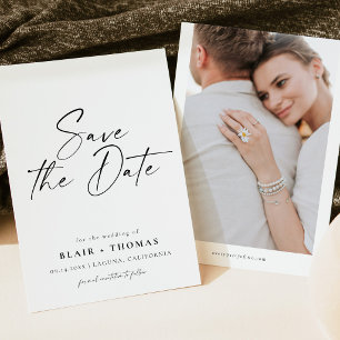Moderne Minimalistische Foto Save the Date, Boheme Kaart