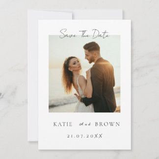 Moderne Minimalistische Foto Save the Date Kaart