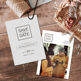 Moderne Minimalistische Foto Save the Date Kaart