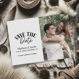 Moderne Minimalistische Foto Save the Date Kaart