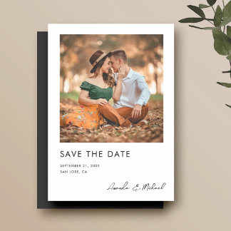 Moderne minimalistische foto Save the Date Wedding Magnetische Uitnodiging