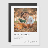 Moderne minimalistische foto Save the Date Wedding Magnetische Uitnodiging (Voorkant / Achterkant)