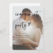 Moderne Minimalistische Foto Script Verloving Fees Kaart (Voorkant / Achterkant)