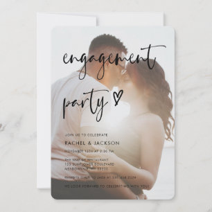 Moderne Minimalistische Foto Script Verloving Fees Kaart