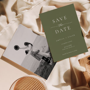 Moderne Minimalistische Foto Trouwkaart Save the D Date