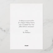 Moderne Minimalistische Foto Vakantie Folie Feestdagenkaart (Achterkant)