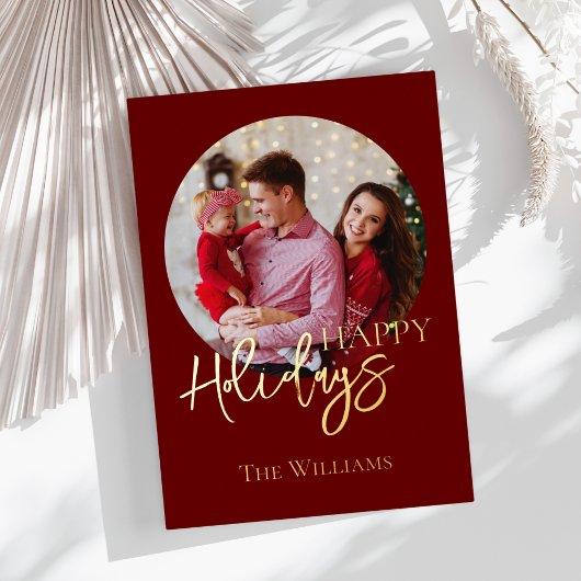 Moderne Minimalistische Foto Vakantie Folie Feestdagenkaart