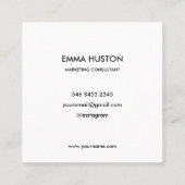 Moderne, minimalistische foto van typografie vierkante visitekaartje (Achterkant)