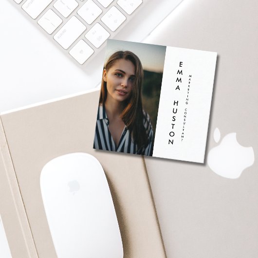 Moderne, minimalistische foto van typografie vierkante visitekaartje