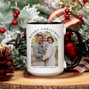 Moderne minimalistische foto Vrolijke kerstkoffie Mok