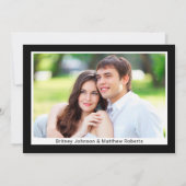 Moderne Minimalistische Foto Zwarte Script Trouw Kaart (Achterkant)