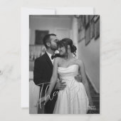 Moderne minimalistische fotobruiloft bedankkaart (Voorkant)