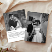 Moderne minimalistische fotobruiloft bedankkaart