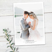 Moderne minimalistische fotobruiloft bedankkaart