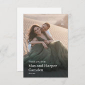 Moderne minimalistische fotobruiloft bedankkaart (Voorkant / Achterkant)