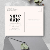 Moderne minimalistische fotobruiloft bespaart datu aankondigingskaart