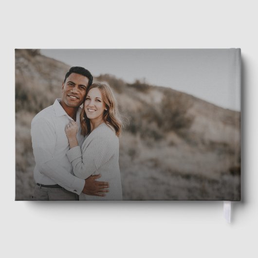 Moderne minimalistische fotobruiloft gastenboek (Achterkant)