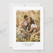 Moderne minimalistische fotobruiloft save the date (Achterkant)
