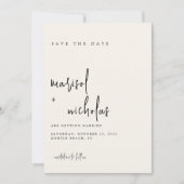 Moderne minimalistische fotobruiloft save the date (Voorkant)