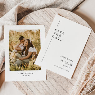 Moderne minimalistische fotobruiloft save the date