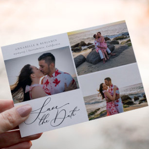 Moderne minimalistische fotocollage bruiloft save the date