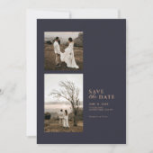 Moderne Minimalistische Fotocollage Bruiloft Save The Date (Voorkant)