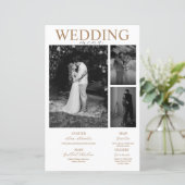 Moderne Minimalistische Fotocollage huwelijksmenu (Staand voorkant)