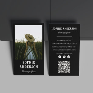 Moderne Minimalistische Fotograaf Foto met QR-code Visitekaartje