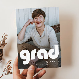 Moderne Minimalistische Fotograduatfeest Uitnodigi Briefkaart